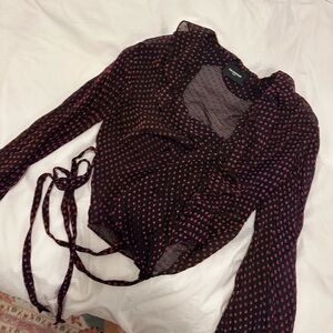 Kooples Sheer Print Wrap Top